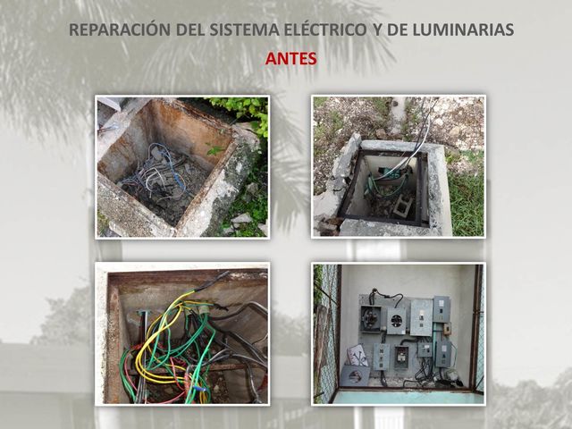 Reparación del sistema eléctrico y luminarias - ANTES
